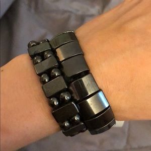 NWT Magnetic Hematite Stone Bundle 2 Bracelets